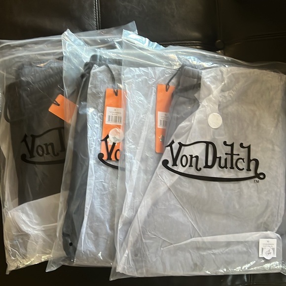 Von Dutch Classic Black Sweatpants W/Black Logo, Various Sizes NWT - Picture 3 of 3